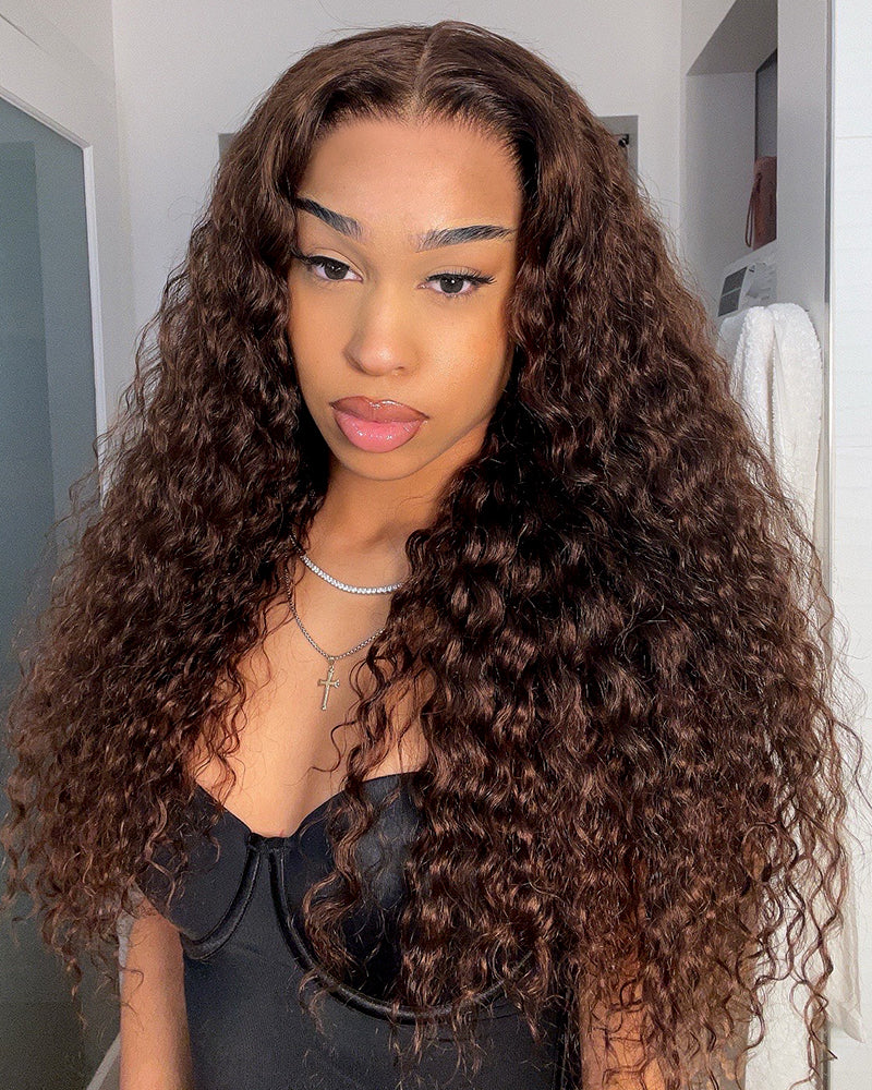 Arabella 13x6 Three-Go™ Glueless Wig Water Wave With Drawstring Natural Black 100% Human Hair Wig