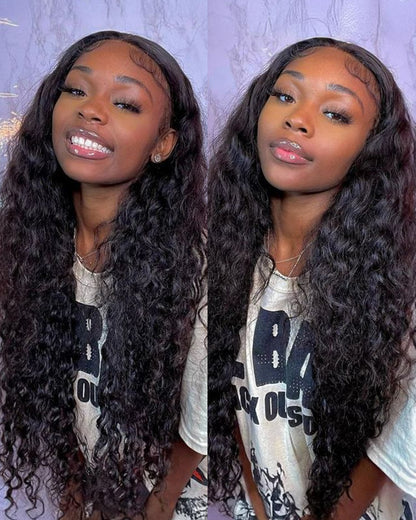 Arabella T-Part Lace Glueless Water Wave Wig Natural Black Clip &amp; Go