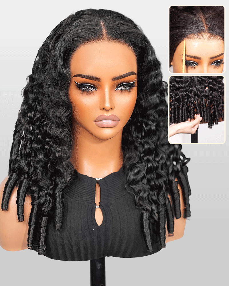 Water Wave With Finger Coil Ends Wig