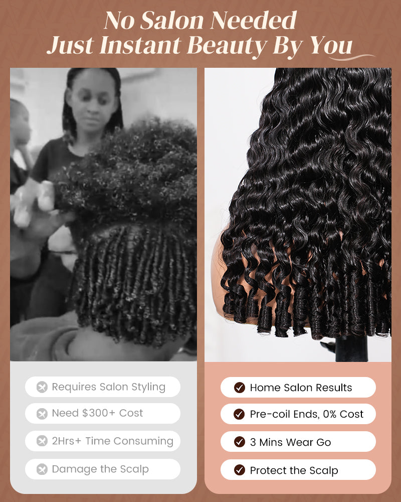 Water Wave With Finger Coil Ends Wig