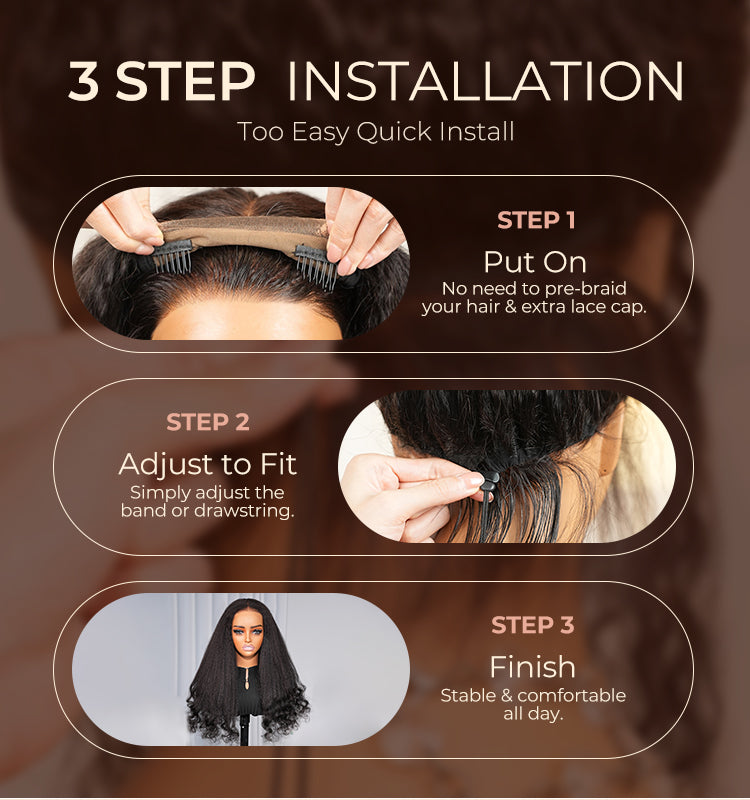 Yaki Straight With Finger Coil Ends Wig