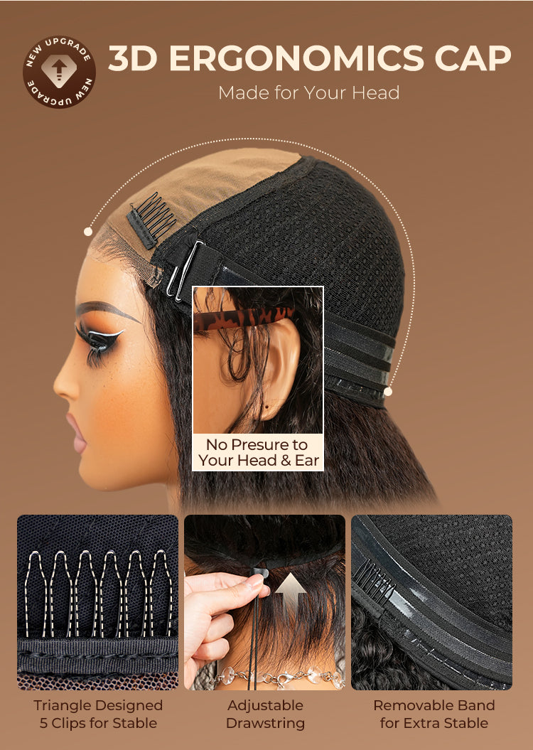 Yaki Straight With Finger Coil Ends Wig