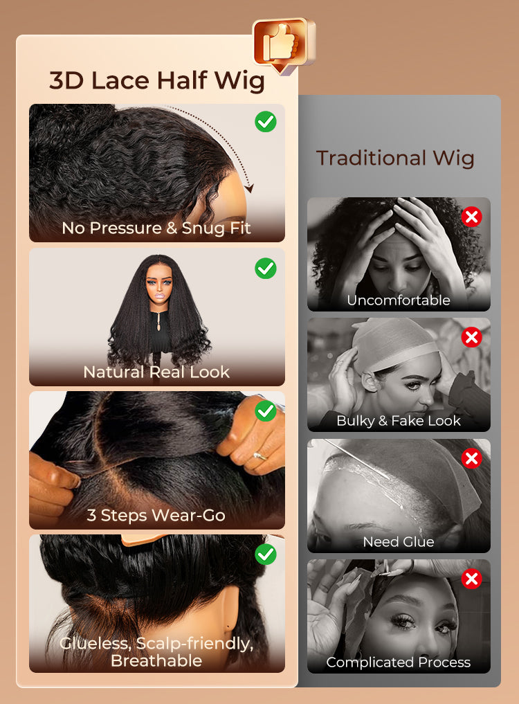 Yaki Straight With Finger Coil Ends Wig