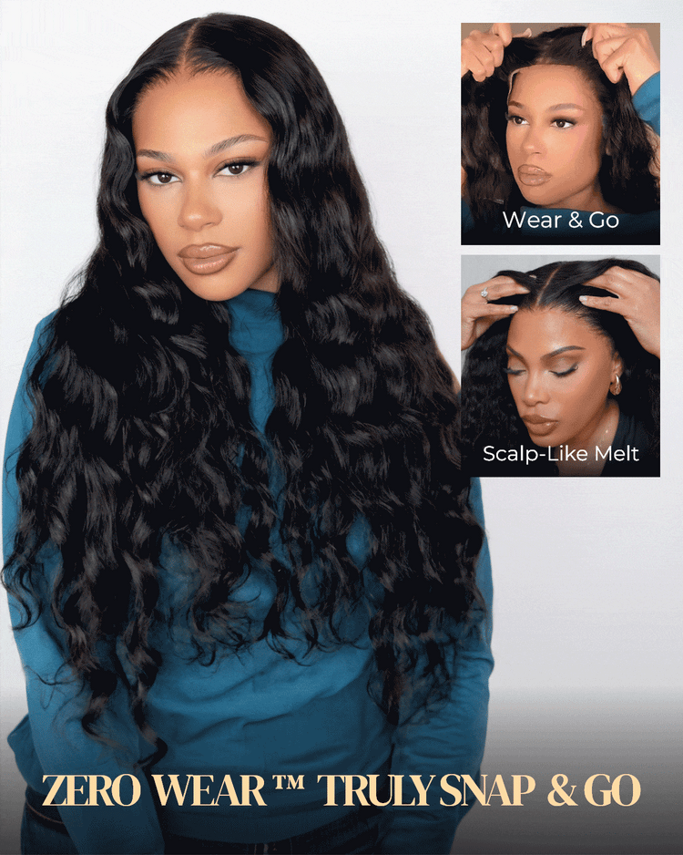Arabella Zerowear™ HD Lace Glueless Wig Bohemian Curl With Drawstring Natural Black 100% Human Hair Wig