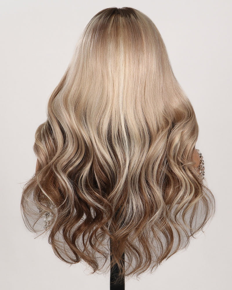 Arabella 13x6 Three-Go™ Blonde and Brown Ombre Glueless Wig Loose Body Wave With Drawstring