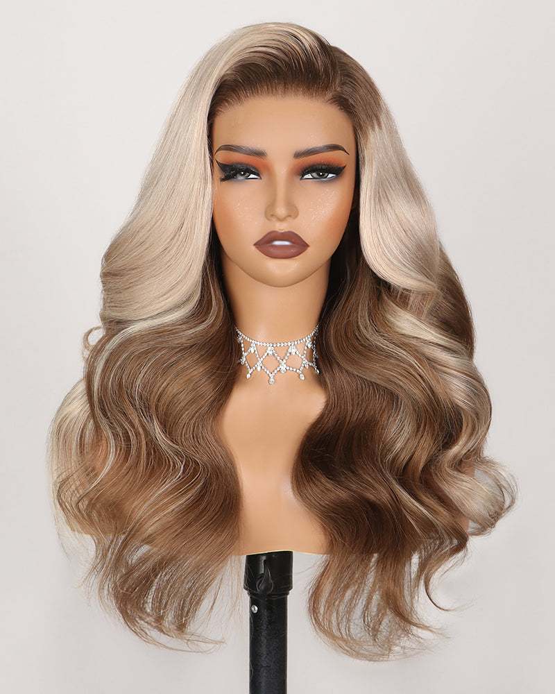 Arabella 13x6 Three-Go™ Blonde and Brown Ombre Glueless Wig Loose Body Wave With Drawstring