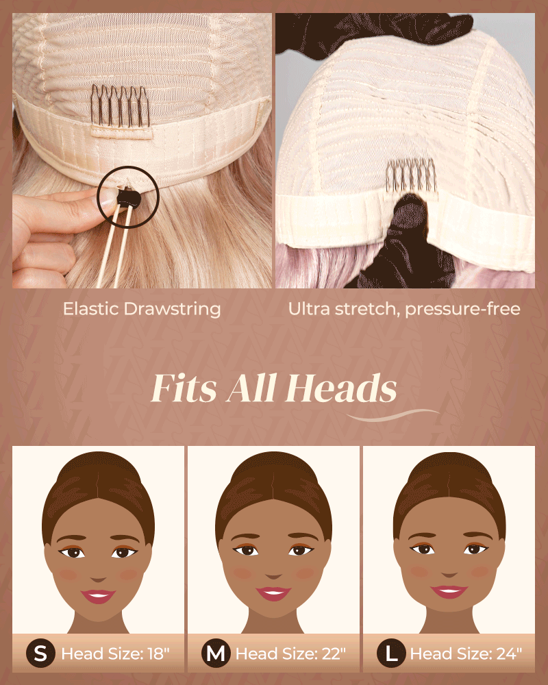 Arabella 13x6 Three-Go™ Rosy Pink Ombre Blonde Glueless Wig Loose Body Wave With Drawstring 100% Human Hair Wig