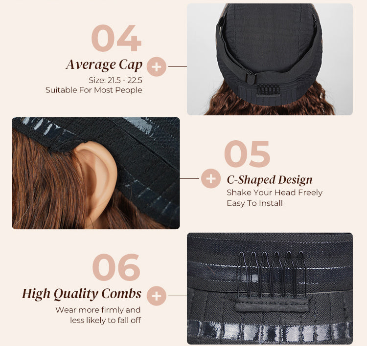 Black Hair Cap with Features Highlighted