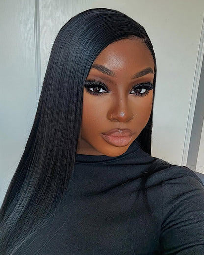 Arabella 6x5 Invisible Knots &amp; 13x4 Frontal Lace Straight Wig Pre-cut Lace Natural Black Beginner Friendly