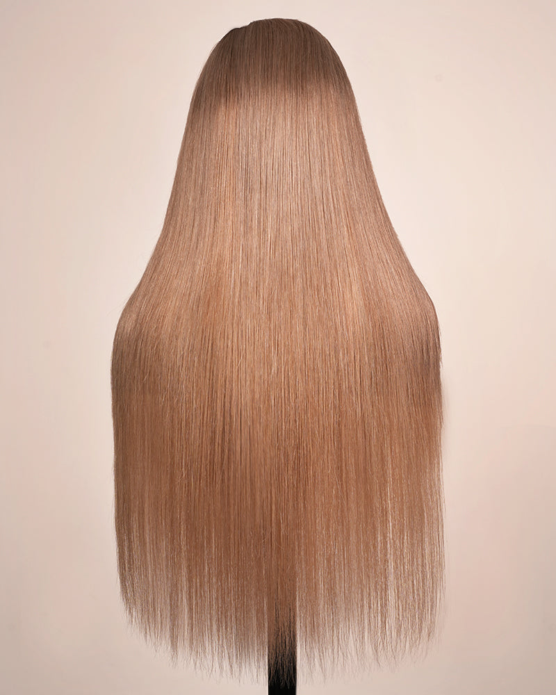 Arabella 6x5 invisible knots Glueless Milk Tea Brown Ombre Straight Wig Pre-cut Lace Beginner Friendly