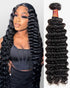 {12A 1Pc} Deep Wave Unprocessed Virgin Brazilian 1 Piece 12A Grade Hair Bundle Human Hair Extensions