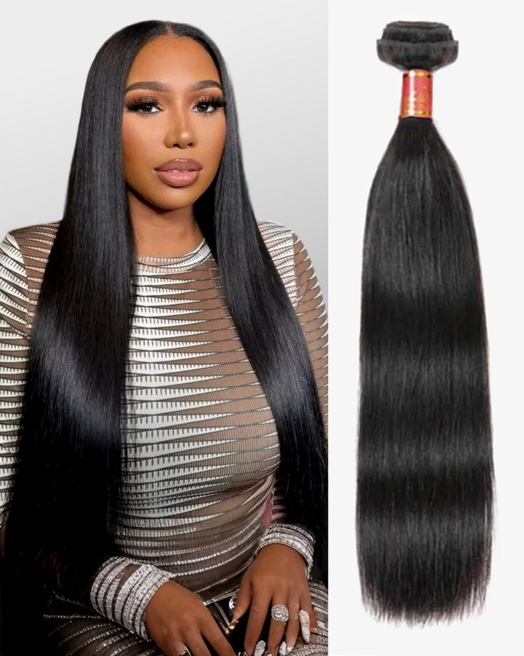 {12A 1Pc} Straight Unprocessed Virgin Brazilian 1 Piece 12A Grade Hair Bundle Human Hair Extensions