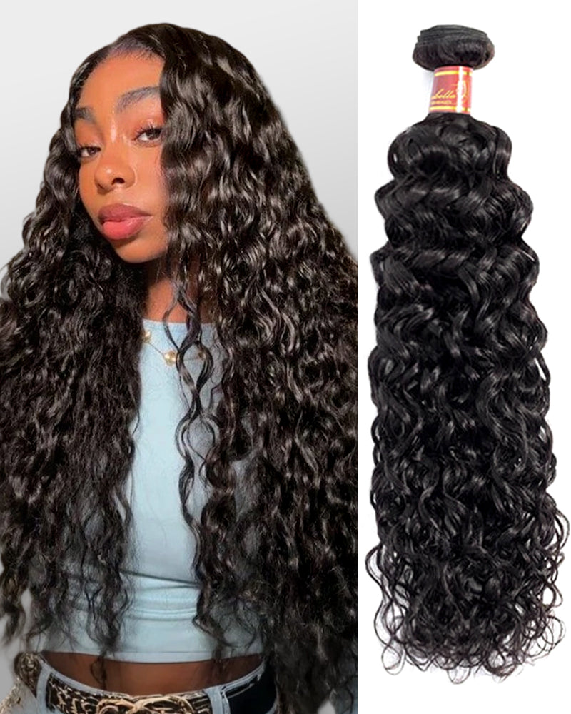 {12A 1Pc} Water Wave Unprocessed Virgin Brazilian 1 Piece 12A Grade Hair Bundle Human Hair Extensions