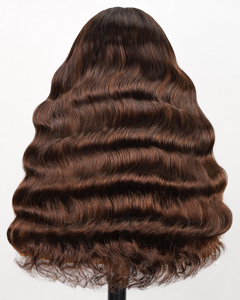 Arabella 6x5 invisible knots Glueless Chocolate Brown Wig Natural Loose Deep Wave Wig Pre-cut Lace Beginner Friendly