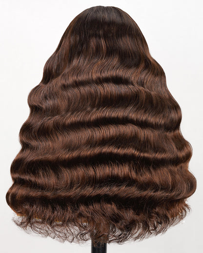 Limited Design Loose Curly Dark Brown Colored Glueless 6x5 Pre-Cut Lace Easy Wear Human Hair Wigs