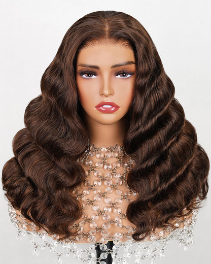 Limited Design Loose Curly Dark Brown Colored Glueless 6x5 Pre-Cut Lace Easy Wear Human Hair Wigs