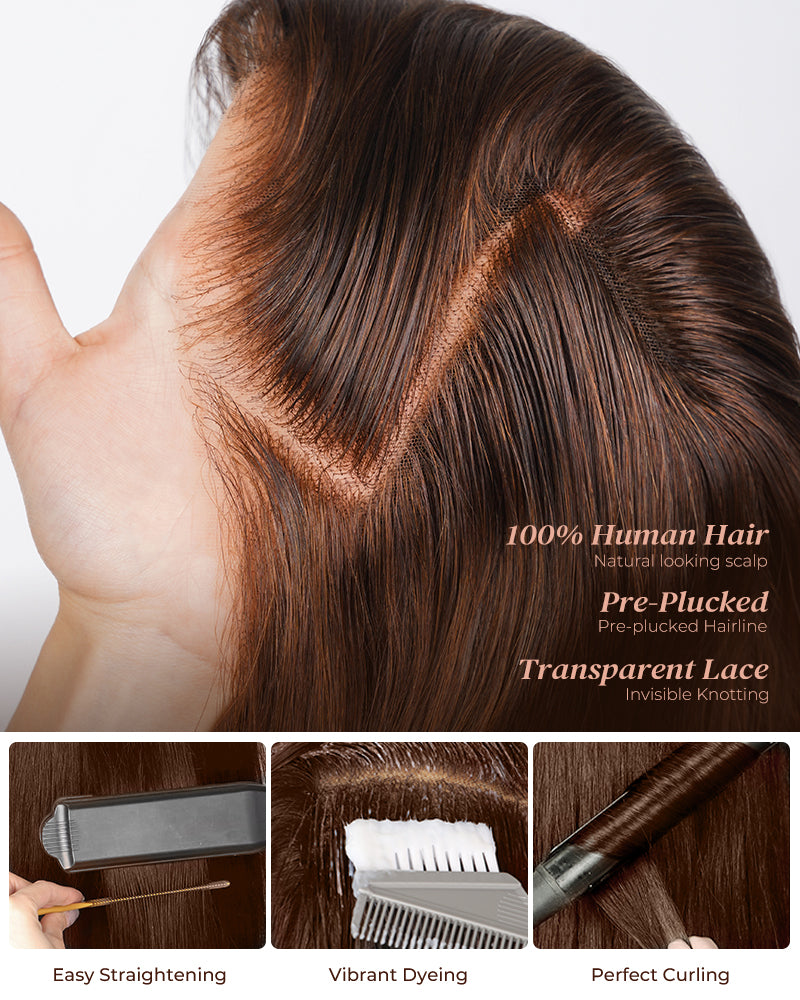 Limited Design Loose Curly Dark Brown Colored Glueless 6x5 Pre-Cut Lace Easy Wear Human Hair Wigs