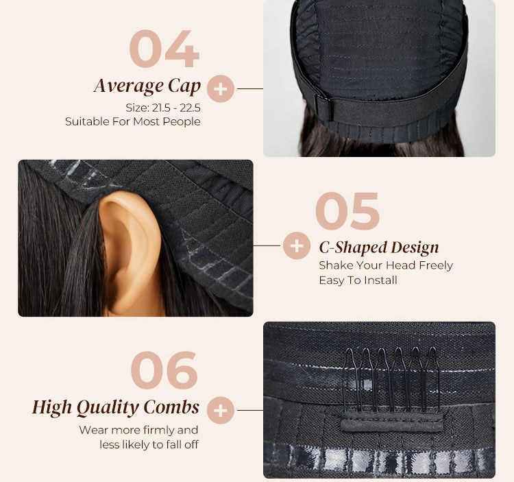 Wig Cap with Features Highlighted