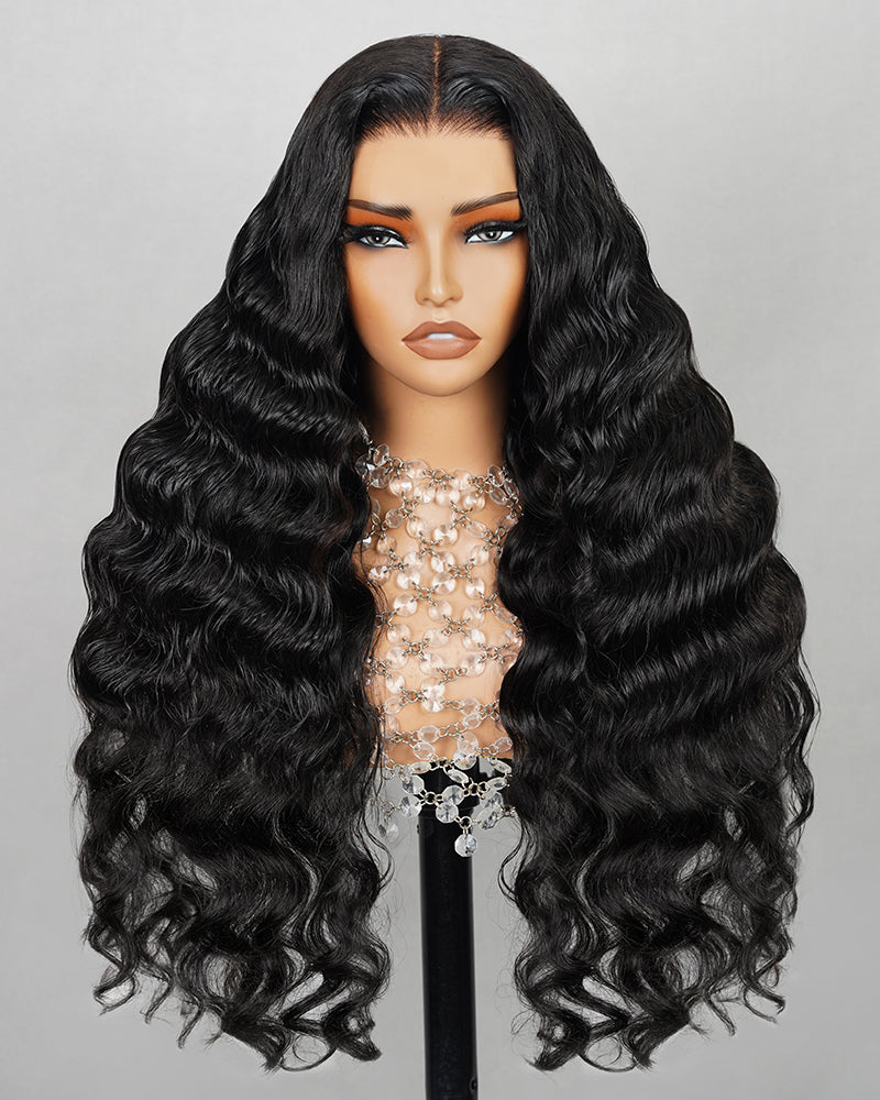 Arabella 6x5 invisible knots Glueless Natural Loose Deep Wave Wig Pre-cut Lace Natural Black Beginner Friendly 26