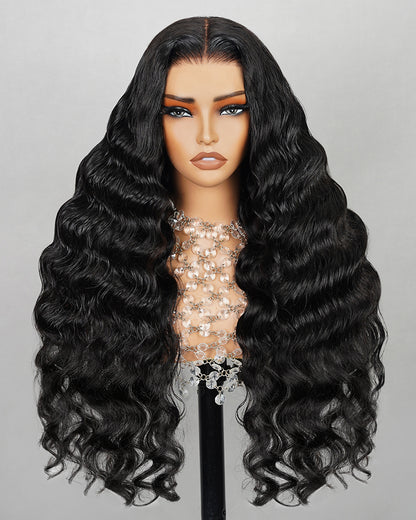 Arabella 6x5 invisible knots Glueless Natural Loose Deep Wave Wig Pre-cut Lace Natural Black Beginner Friendly 26