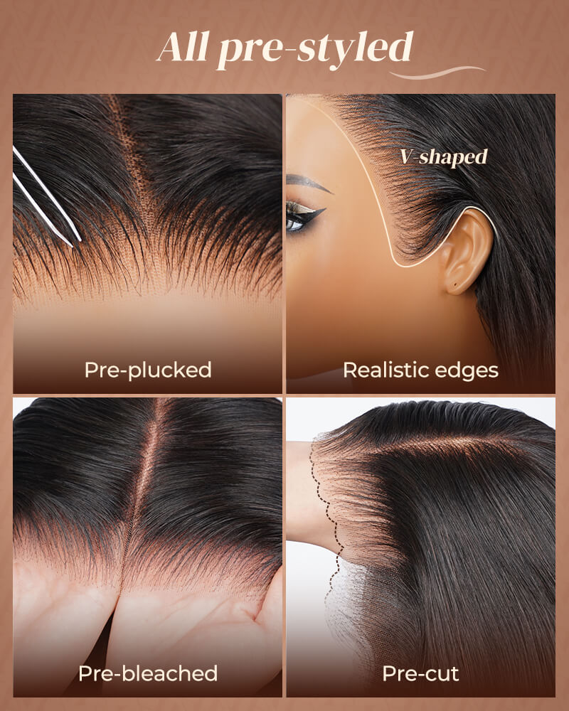 Arabella 13x6 Three-Go™ Glueless Wig Water Wave With Drawstring Natural Black 100% Human Hair Wig