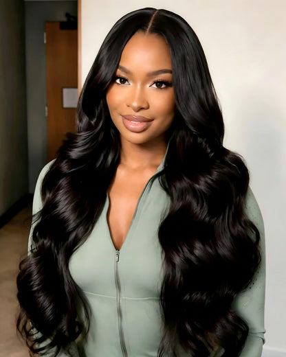 $100-$50 | Arabella 13x6 Pre-Everything Glueless/6x5 Glueless Lace Closure/360 Full Lace Natural black Body Wave Wig