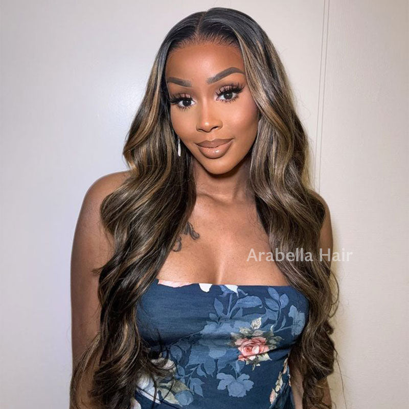 Arabella Balayage Highlights Color Body Wave 6x5 Pre-Cut Lace Front Glueless Human Hair Wig
