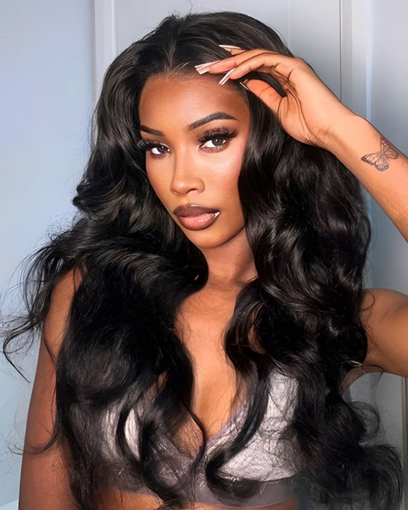 Arabella T-Part Lace Glueless Water Wave Wig Natural Black Clip &amp; Go