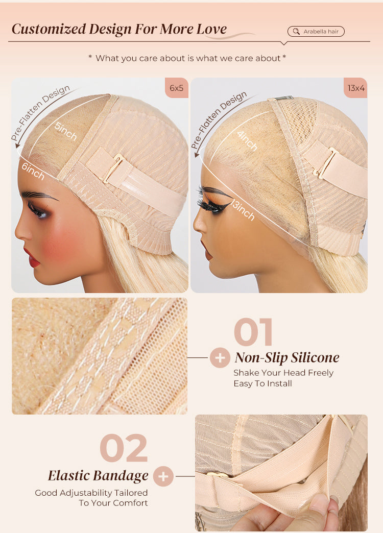 Cap Size of Blonde Straight Bob Wig