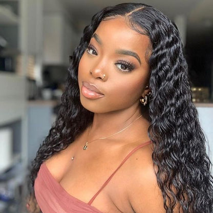 【BOGO】Arabella 5x5 Lace Closure Deep Wave Wig Realistic Hairline Natural Black 100% human hair wig