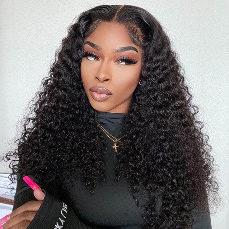 【BOGO】Arabella 5x5 Lace Closure Deep Wave Wig Realistic Hairline Natural Black 100% human hair wig