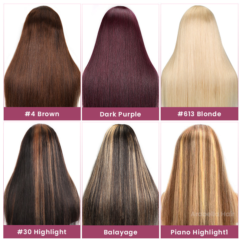 Arabella 【30&quot; Super Sale】 Minimalist Color Series 13x4 Lace Front Pre-Bleached Knots Blonde and Brown Highlight Colored Body Wave/Straight Human Hair Wig