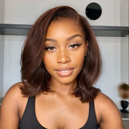 Arabella 6x5 invisible knots Glueless Loose Wave Bob Wig Pre-cut Lace Natural Black Beginner Friendly