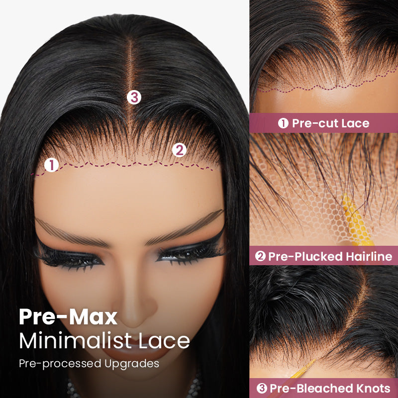 Arabella 【30&quot; Super Sale】 6x5 Invisible Knots Glueless &amp; 13x4 Lace Front Pre-Bleached Knots Natural Black Body Wave/Straight/Curly Human Hair Wig