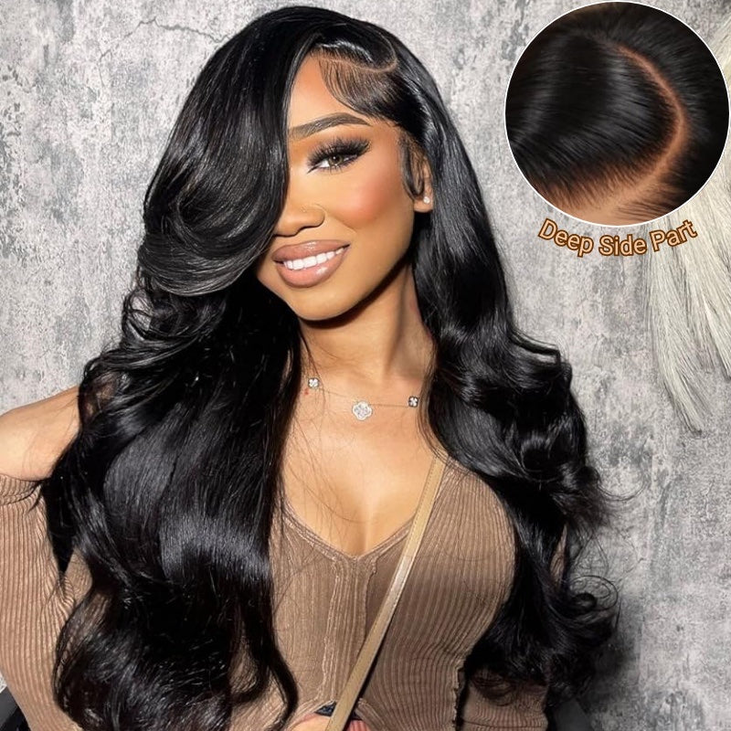 Arabella 6x5/13x4 Lace Glueless Body Wave Wig Pre-cut Lace Natural Black Beginner Friendly