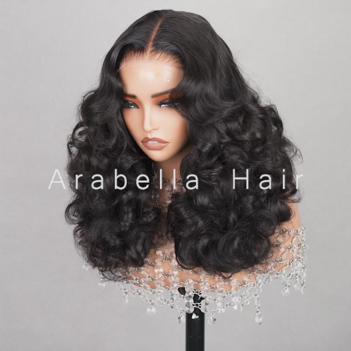 Arabella 6x5/6x6/13x4 Lace Glueless Body Wave Wig Pre-cut Lace Natural Black Beginner Friendly
