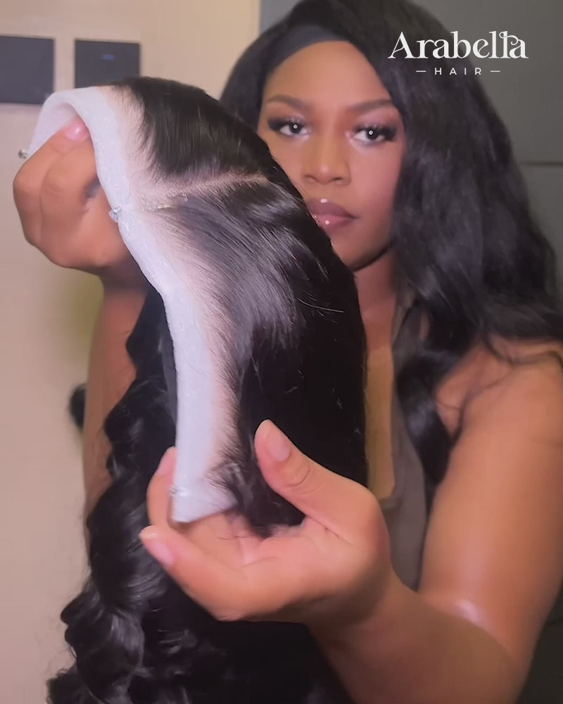 Arabella 13x6 Three-Go™ Glueless Wig Loose Deep Wave With Drawstring Natural Black 100% Human Hair Wig