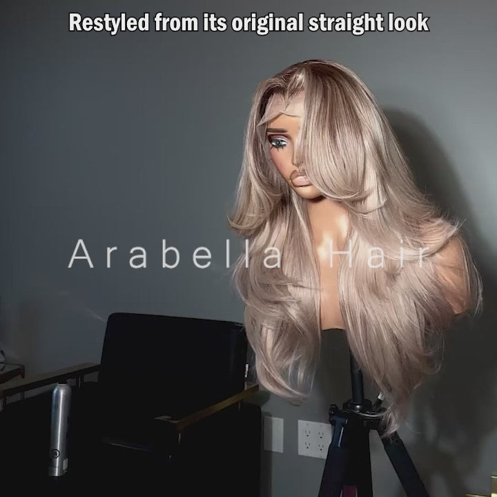 Arabella 13x4 Frontal Lace Ash Blonde Ombre Loose Body Wave Wig Beginner Friendly