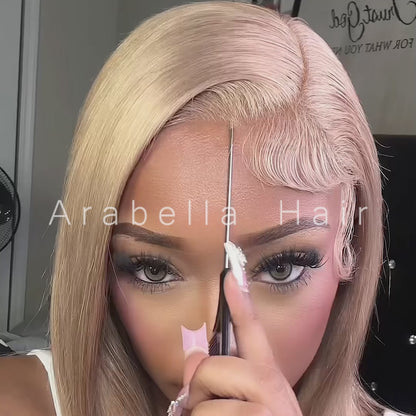 Arabella 6x5 invisible knots Glueless Milk Tea Brown Straight Wig Pre-cut Lace Beginner Friendly