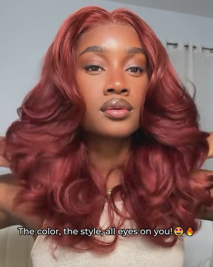 $200-$100 | Arabella 13x6 Three-Go™ Glueless Reddish Brown Loose Body Wave Wig