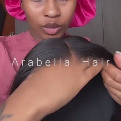 Arabella 6x5 invisible knots Glueless Straight Bob Wig Pre-cut Lace Natural Black Beginner Friendly