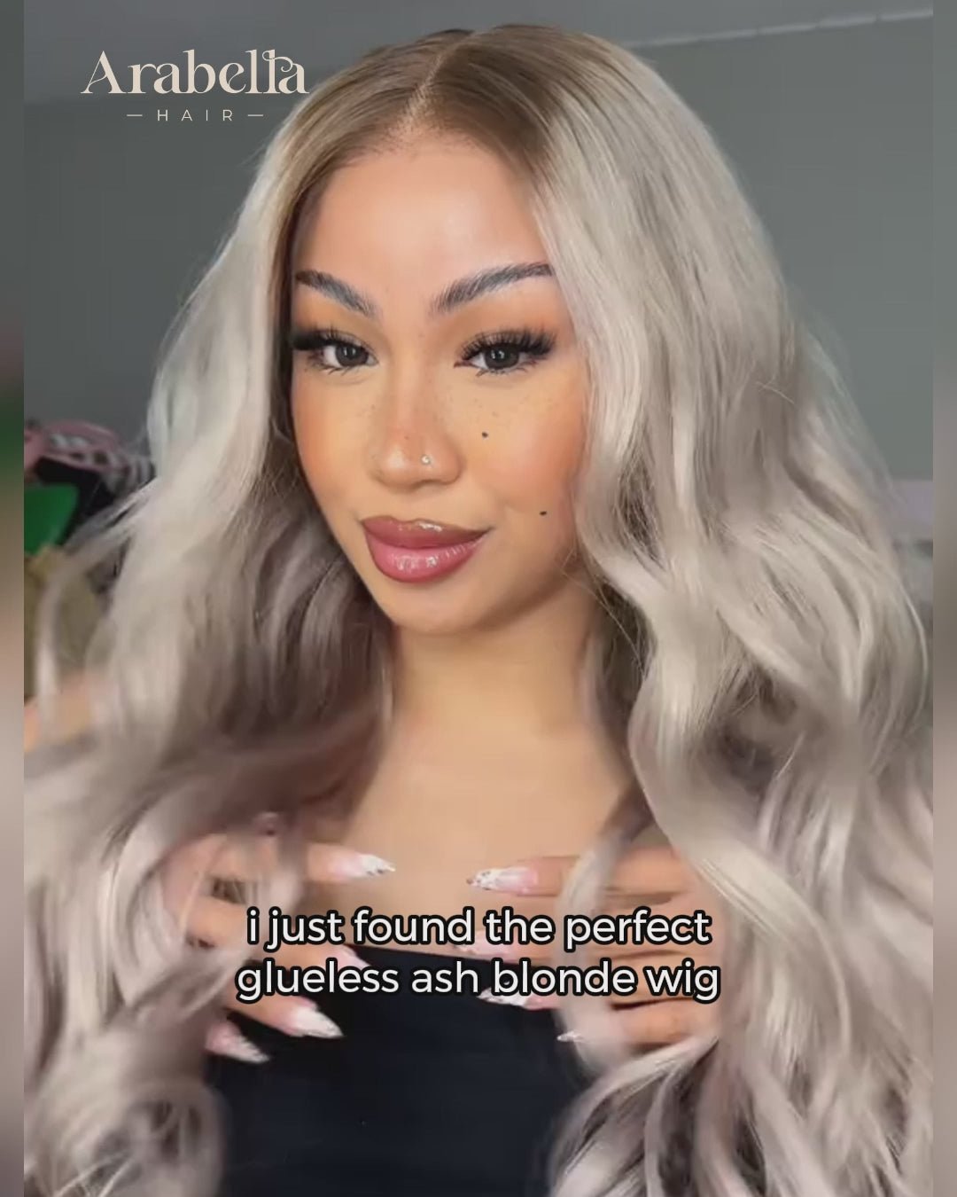 Arabella 13x6 Pre-All Glueless Ash Blonde Ombre Loose Body Wave/Silky Straight Wig Invisible Knots Realistic Hairline