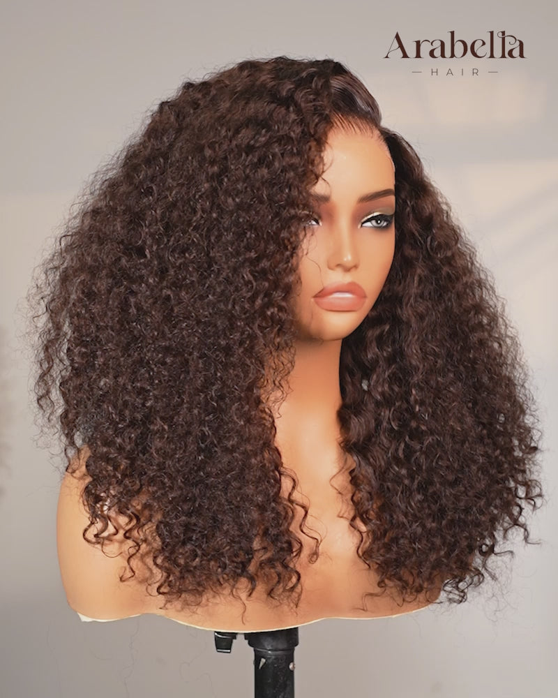 Arabella 13x6 Three-Go™ Glueless Wig Water Wave With Drawstring Natural Black 100% Human Hair Wig