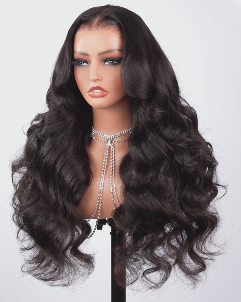 Arabella 13x6 Three-Go™ Glueless Wig Body Wave With Drawstring Natural Black 100% Human Hair Wig