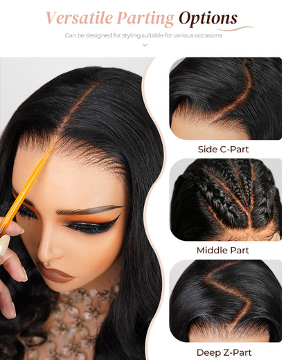 Arabella 6x5 invisible knots Glueless Silky Straight Wig Pre-cut Lace Natural Black Beginner Friendly