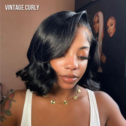 Arabella 6x5 invisible knots Glueless Loose Wave Bob Wig Pre-cut Lace Natural Black Beginner Friendly