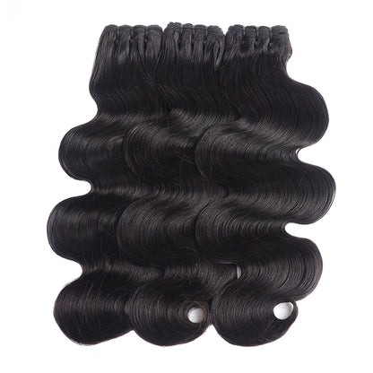 {15A 3Pcs+Frontal} Body Wave Double Drawn Raw Virgin Human Hair Weaves 3 Bundles With Frontal Closure