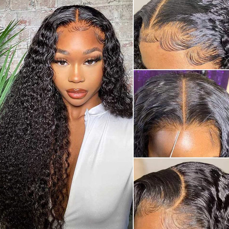 Arabella 6x5 invisible knots Glueless Jerry Curly Wig Pre-cut Lace Natural Black Beginner Friendly