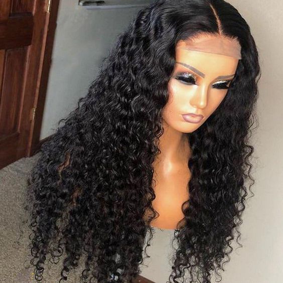 Human hair wig 18&quot; Deep Wave 4x4 Lace Closure Wigs 180% Density Glueless Middle Part Human Hair Wigs - arabellahair.com